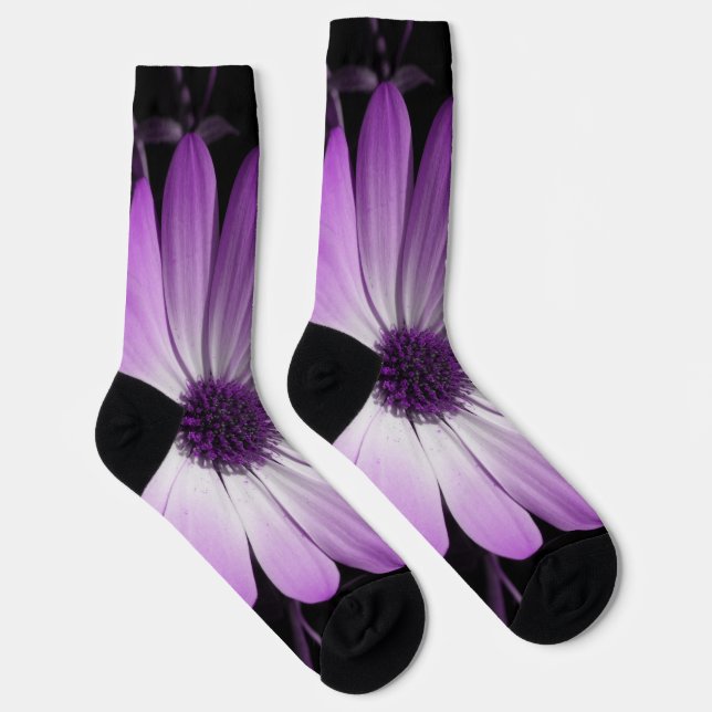 Calcetines Flor morada de margarita (Derecha)