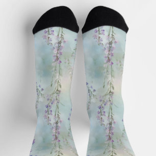 Calcetines Floral azul morado romántico