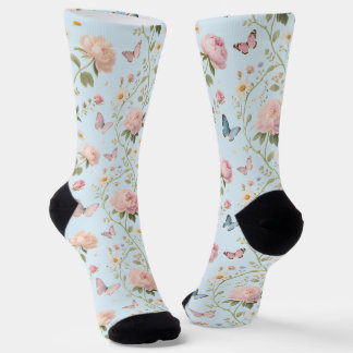 Calcetines Floral Butterfly Watercolor Socks
