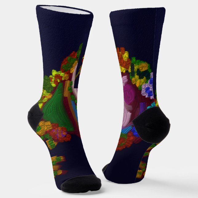 Calcetines Floral de Colores de Arcoíris (Angular)
