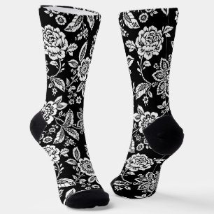 Calcetines Floral negra elegante
