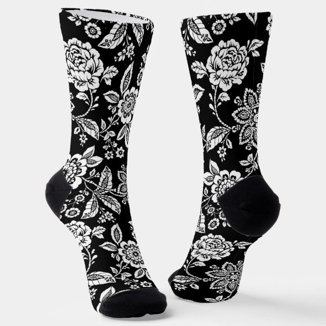 Calcetines Floral negra elegante (Angular)