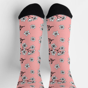 Calcetines Floral rosa japonesa de flores de sakura