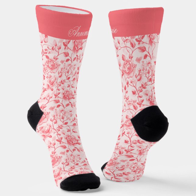 Calcetines Floral rosa personalizado (Angular)