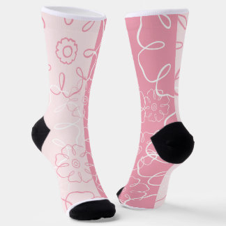 Calcetines Floral rosa y blanca