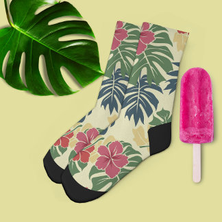 Calcetines Floral Tropical Amarillo