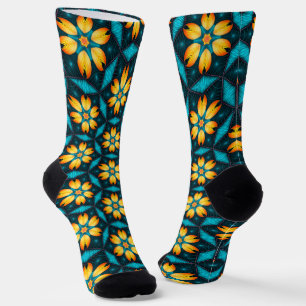 Calcetines Flores abstractas amarillas