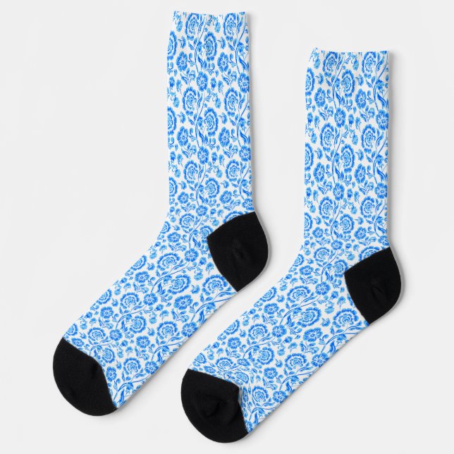 Calcetines Flores Azules  (Izquierda)