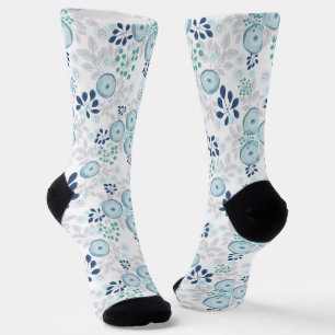 Calcetines Flores azules claras