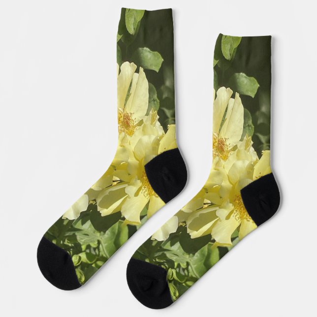 Calcetines Flores Botánicas Amarillas (Izquierda)