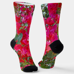 Calcetines Flores De Crimson: Baile De Los Bougainville Rojos