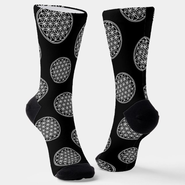Calcetines FLORES DE LA VIDA - Esquema del símbolo de geometr (Angular)