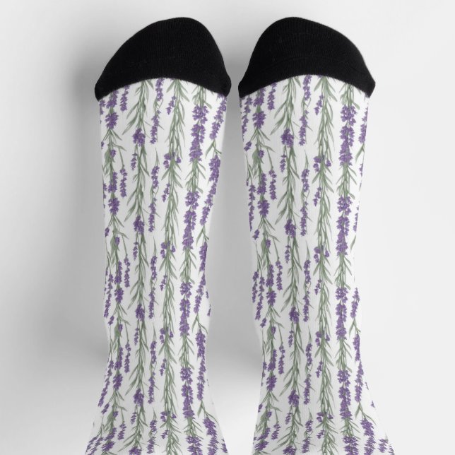 Calcetines Flores de lavanda en acuarela (Arriba)