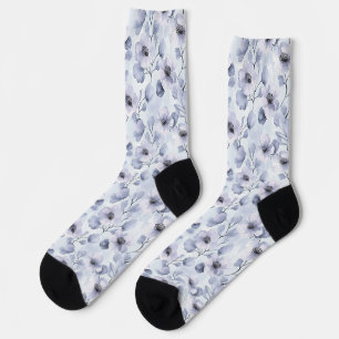 Calcetines Flores de lavanda morada bonitas