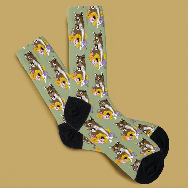 Calcetines Flores de león de la montaña Cougar Puma (Subido por el creador)