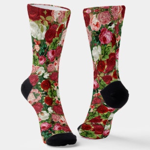 Calcetines Flores de Rosas de época