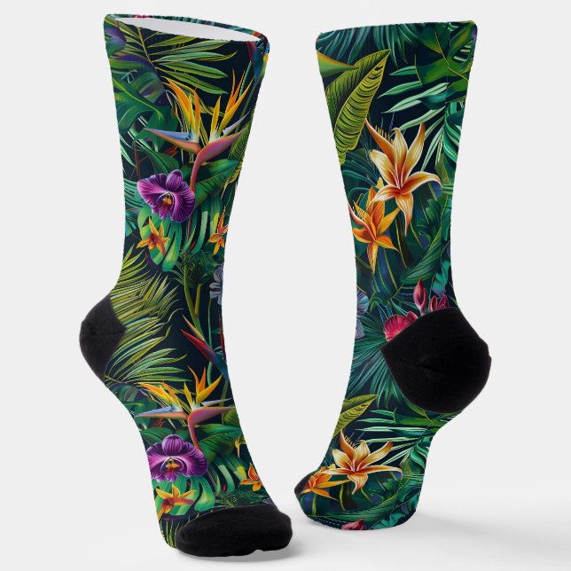 Calcetines Flores de selva tropical (Angular)