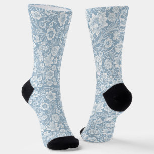 Calcetines Flores dibujadas a mano,Arte Botánico Blanco Gris 