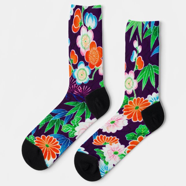 Calcetines Flores, diseño japonés (Izquierda)