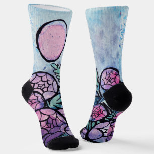 Calcetines Flores moradas