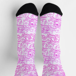 Calcetines Flores rosadas elegantes acuarela Gradiente Colori