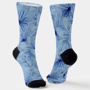 Calcetines Flores salvajes azul acuarela Bouquet