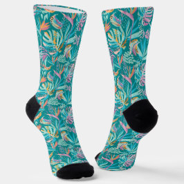 Calcetines Flores y hojas tropicales