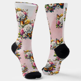 CALCETINES FLORES Y MARIPOSAS