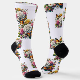 CALCETINES FLORES Y MARIPOSAS