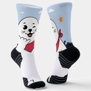 Calcetines Foca Guiñando con Pañuelo en la Cabeza Haciendo el