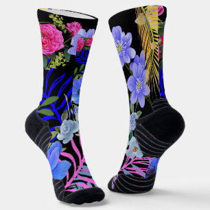 Calcetines Foliage bontárico del fermento floral retro colori