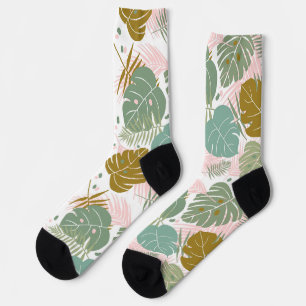 Calcetines Foliage Tropical - Monstera Y Patrón De Hojas De P