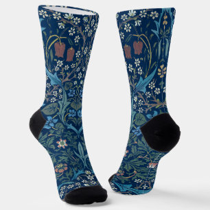 Calcetines Fondo azul Morris Vintage Patrón Blackthorn