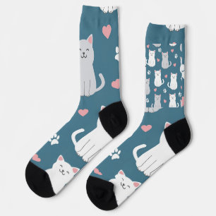 Calcetines Fondo con Patrón de Gatos Lindos