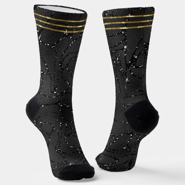 Calcetines Fondo de brillo monocromático Bblack de lujo (Angular)