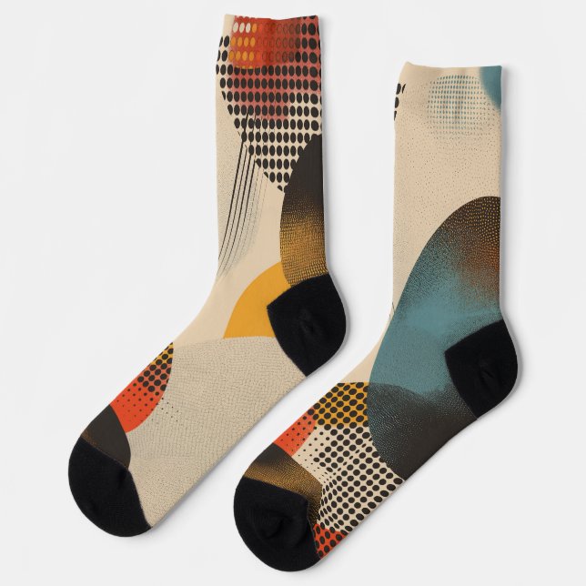 Calcetines Fondo de círculos y patrones de puntos (Izquierda)