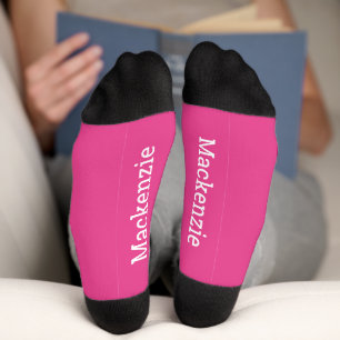 Calcetines Fondo de monograma de nombre personalizado rosa ca