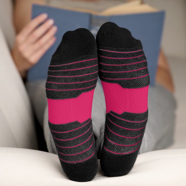 Calcetines fondo rosa con borde blanco (Abajo)