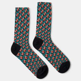 Calcetines Football Fanatic Sports Pattern Teal Background