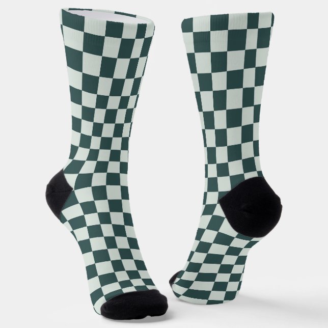 Calcetines Forest green moss checkerboard pattern (Angular)