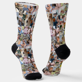 Calcetines Forma de rompecabezas del Personalizado del Collag