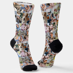 Calcetines Forma de rompecabezas del Personalizado del Collag