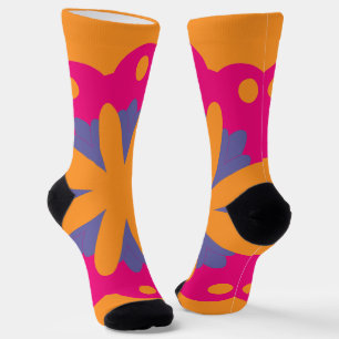 Calcetines formas de círculos florales coloridos