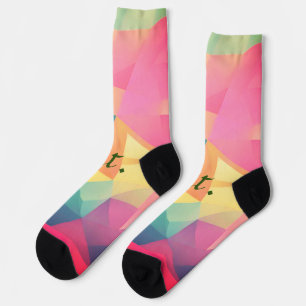 Calcetines Formas geométricas abstractas coloridas añaden nom