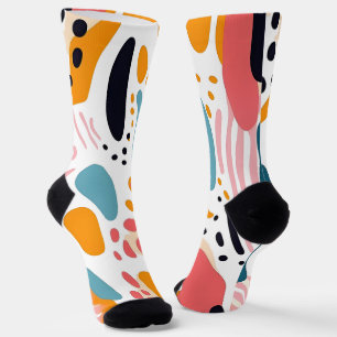 Calcetines Formas orgánicas abstractas coloridas patrón boho