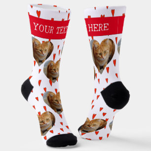 Calcetines Foto Corazón Mascota Gato Perro Personalizado  