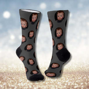 Calcetines Foto de cara divertida personalizada
