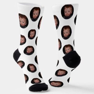 Calcetines Foto de cara divertida personalizada 