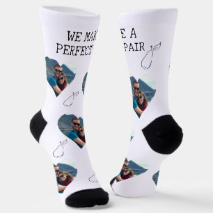 Calcetines Foto de Corazón de Pareja Perfecta