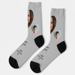 Calcetines Foto de Familia Corazón Nombre Amor Foto